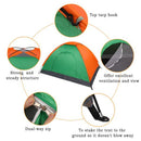 GAOMON 2 Person Tent Windproof Double Door Single Layer Camping Tent Green