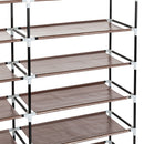 GAOMON 7 Layers 14 Grids Shoe Rack Cabinet 110*28*115cm Storage Dark Brown