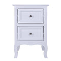 GAOMON Nightstand with 2 Drawer Side End Wood Bedside Tables White