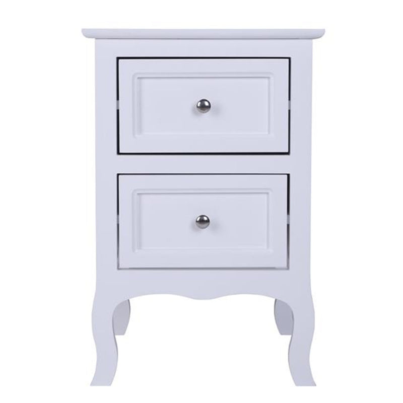 GAOMON Nightstand with 2 Drawer Side End Wood Bedside Tables White