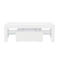 GAOMON LED Cabinet TV White Particle Board TV Stand w/Single Drawer White