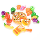 GAOMON 24pcs Plastic Cutting Fruits Pretend Food Playset