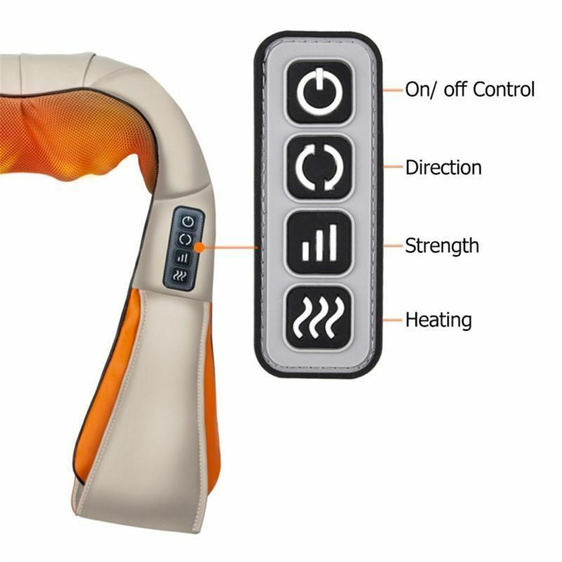 GAOMON U-shaped Shoulder Neck Massager 3-speed Rolling Kneading Massager Grey