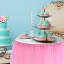 GAOMON Romantic Table Skirts Wedding Party Birthday Supply Pink