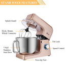 ZOKOP 7.5QT Stand Mixer 6 Speeds Electric Food Mixers Champagne