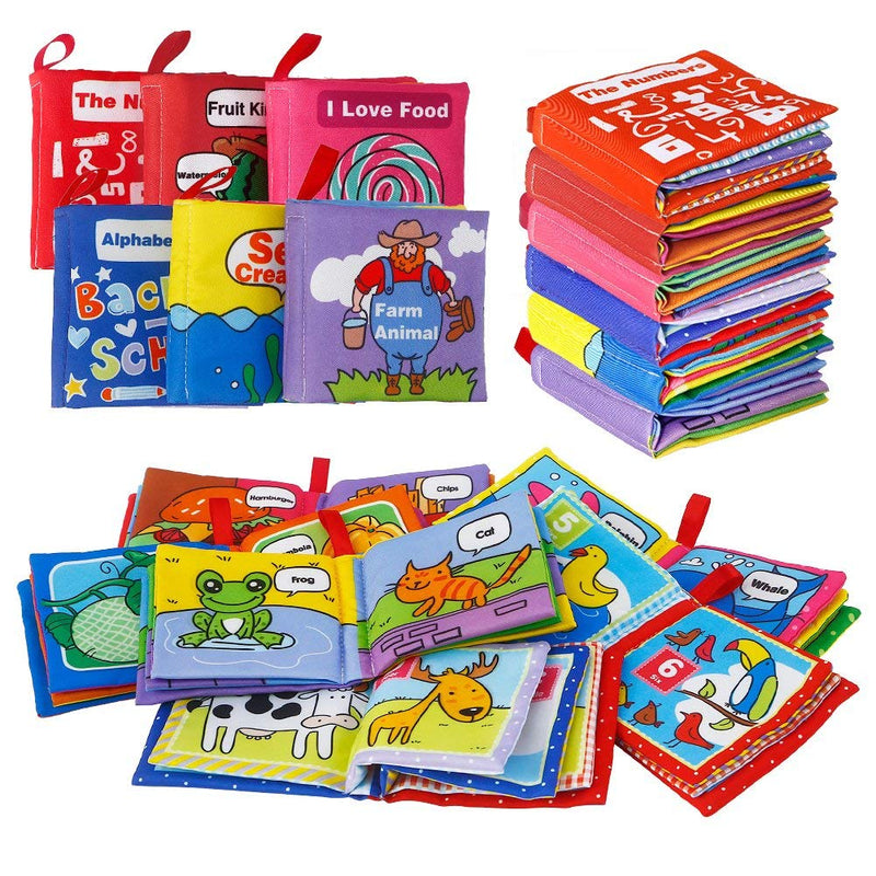 GAOMON 6pcs Crinkle Baby Soft Cloth Book Baby Shower Gifts