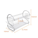 GAOMON 2 Tier Metal Dish Drainers S-Shaped Bowls Dishes Chopsticks Spoons Collection Shelf Racks