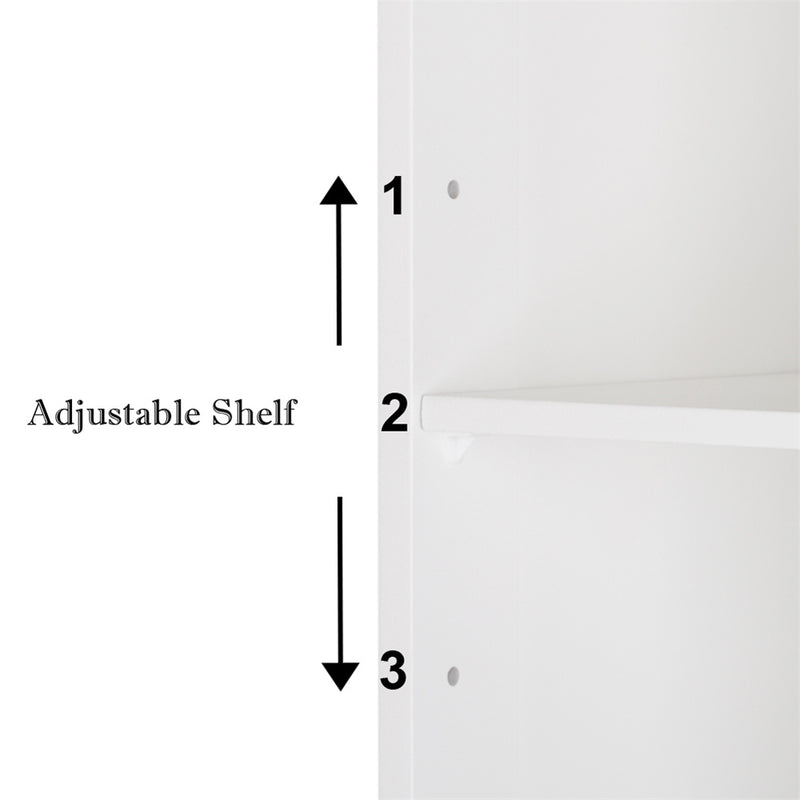 GAOMON 3 Tiers Bathroom Cabinet Double Doors Waterproof Space-Saving Storage Cabinet