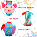 GAOMON Baby Rattle Set 4Pcs Wrist Rattle and Socks Toys Set Pig and Puppy