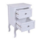GAOMON Nightstand with 2 Drawer Side End Wood Bedside Tables White