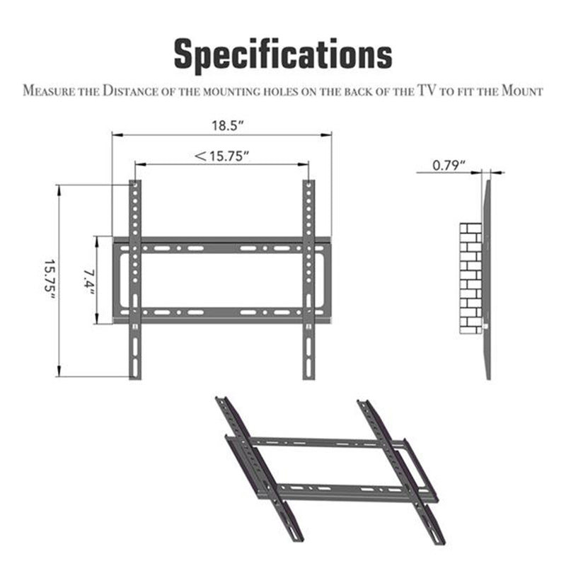 GAOMON TV Stand 26-55 Inches Desktop Single-column 3 Levels Black