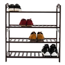 GAOMON Bamboo Shoe Rack with Handles 12-batten 4 Tiers Multipurpose Coffee