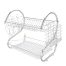GAOMON 2-Tier Dish Drying  Rack Rust-proof Dish Rack Utensil Holder Silver