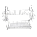 GAOMON 2-Tier Dish Drying  Rack Rust-proof Dish Rack Utensil Holder Silver