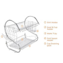 GAOMON 2-Tier Dish Drying  Rack Rust-proof Dish Rack Utensil Holder Silver