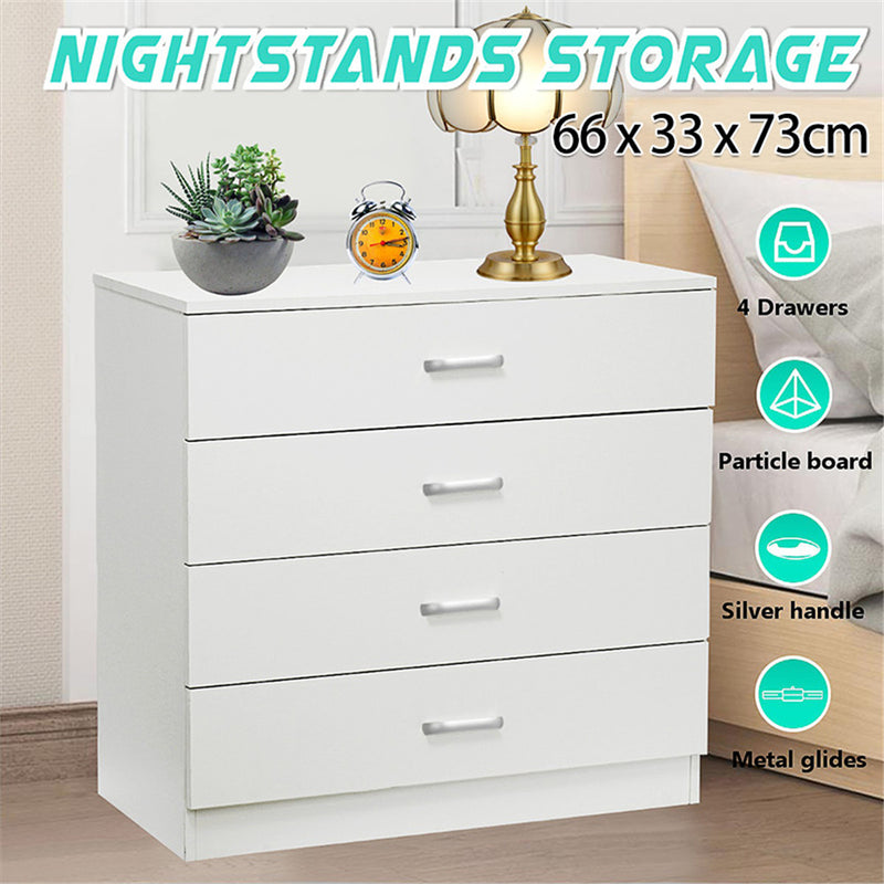 GAOMON Fiberboard Wood Cabinet Dresser with 4-drawer White