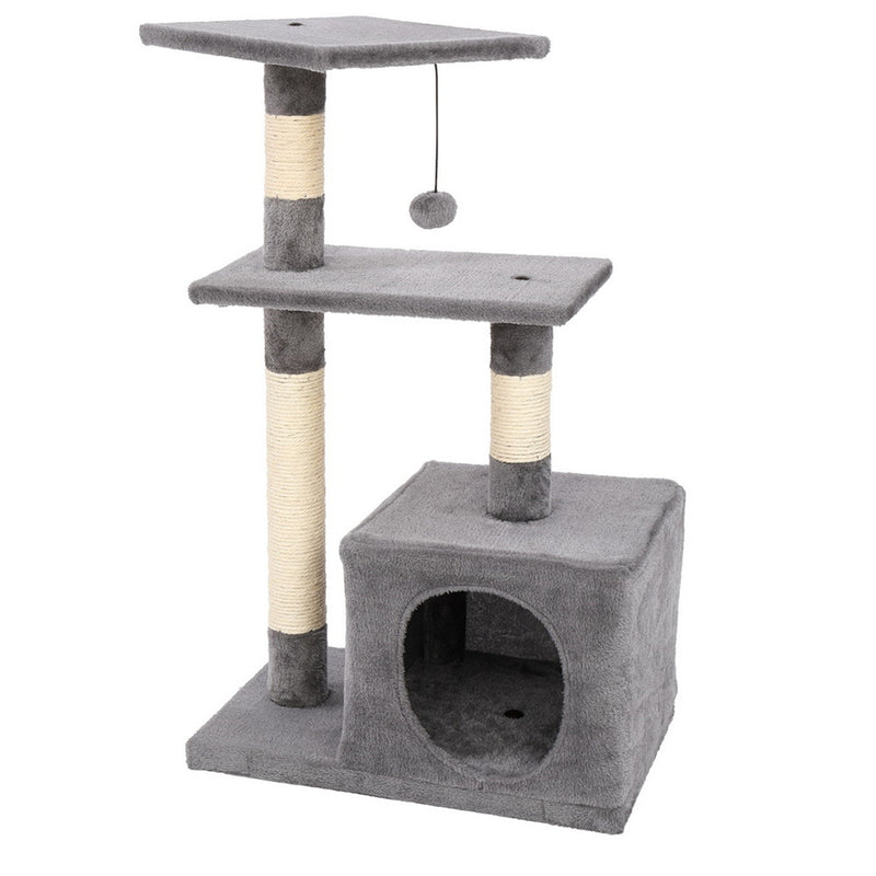 GAOMON 32in Three-layer Cat Climbing Frame Pet Play Condo Grey