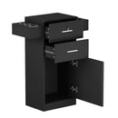 GAOMON Salon Locker Cabinet Storage Cart Hair Dryer Rack Drawer Black