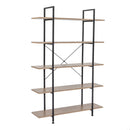 GAOMON 5-tier Bookcase Spacious Vintage Wood Metal Shelf Furniture