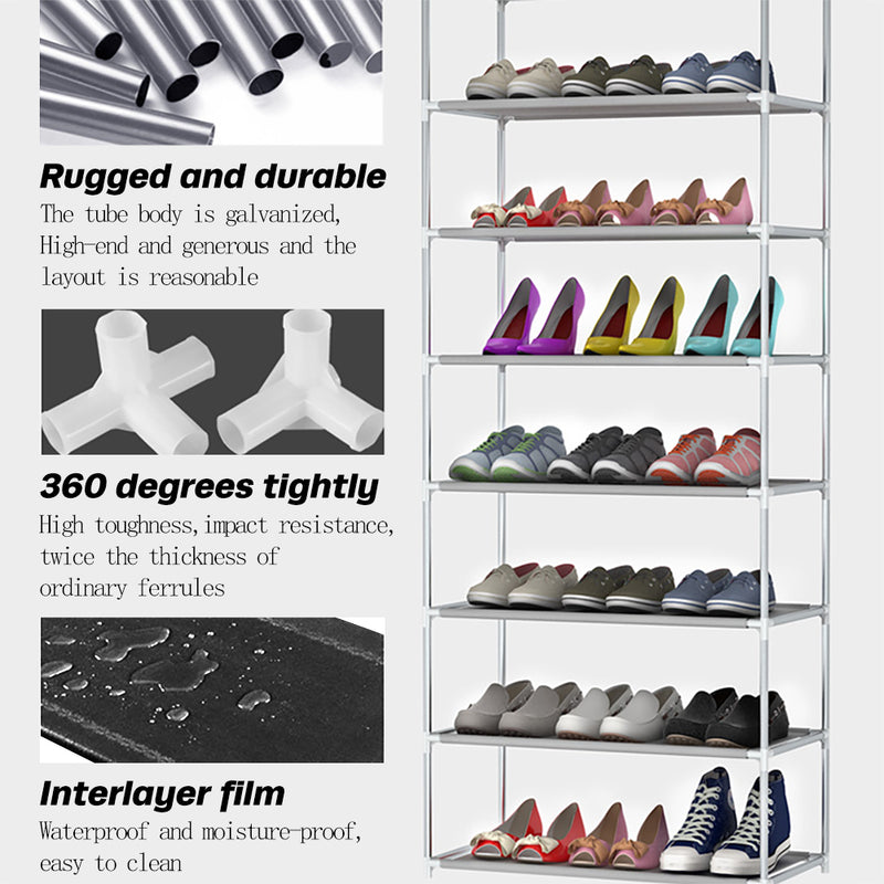 GAOMON Non-woven 9 Tier Shoe Rack Shoe Shelf Storage Closet Organizer Cabinet
