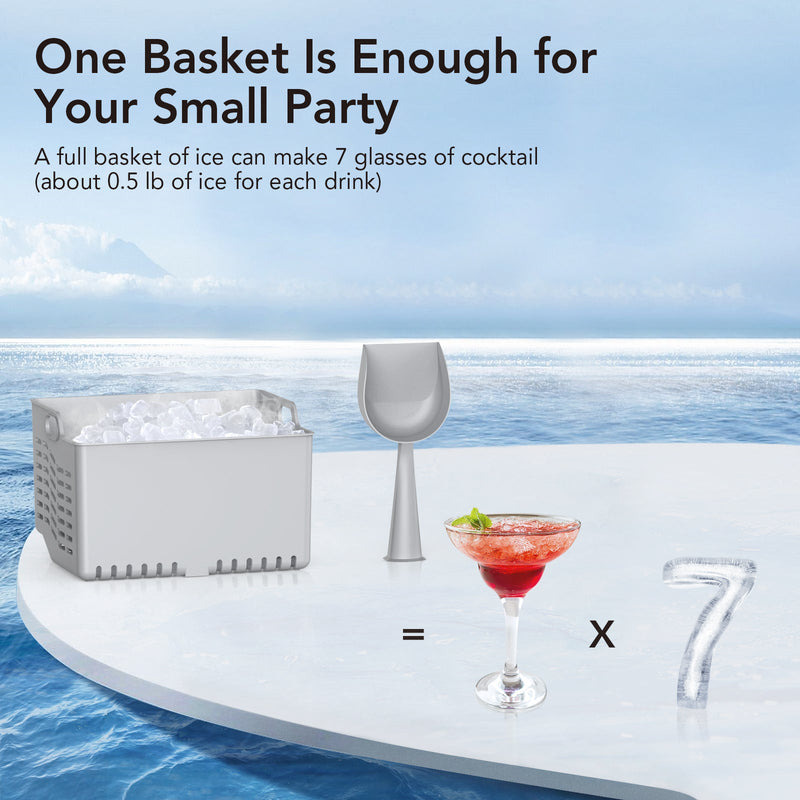 GAOMON 44Lbs Nugget Ice Maker Stainless Steel Countertop Ice Machine for Home Office Bar