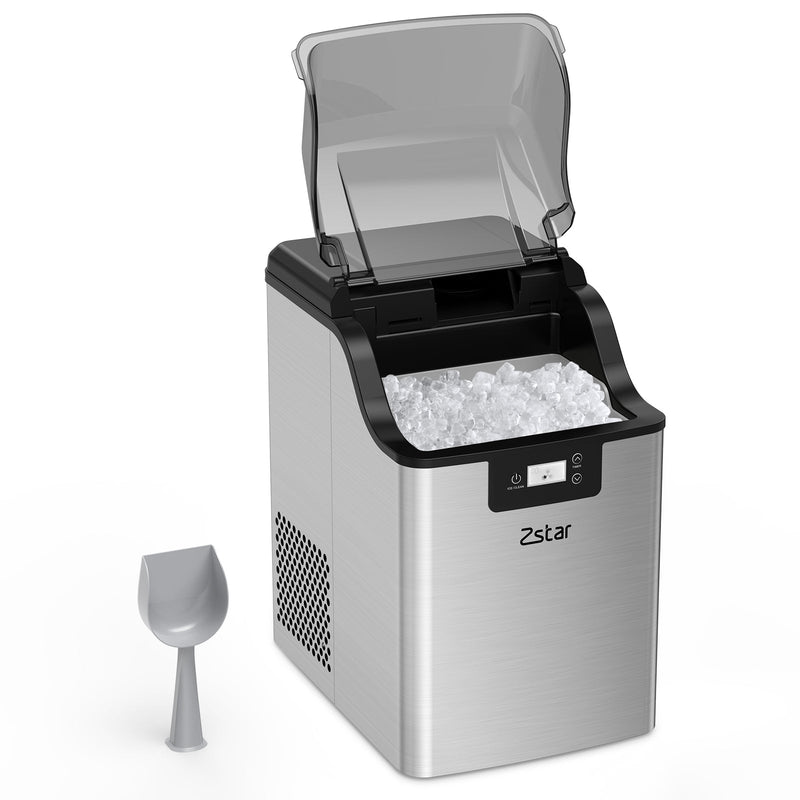 GAOMON 44Lbs Nugget Ice Maker Stainless Steel Countertop Ice Machine for Home Office Bar