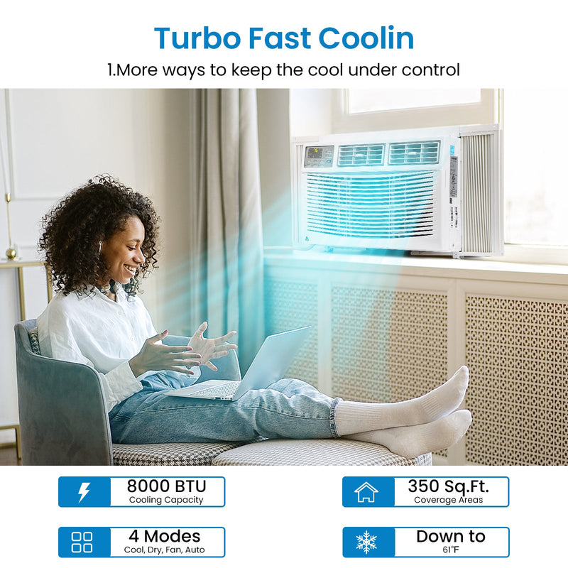 GAOMON 8000BTU Air Conditioner Turbo Fast Cooling AC Unit