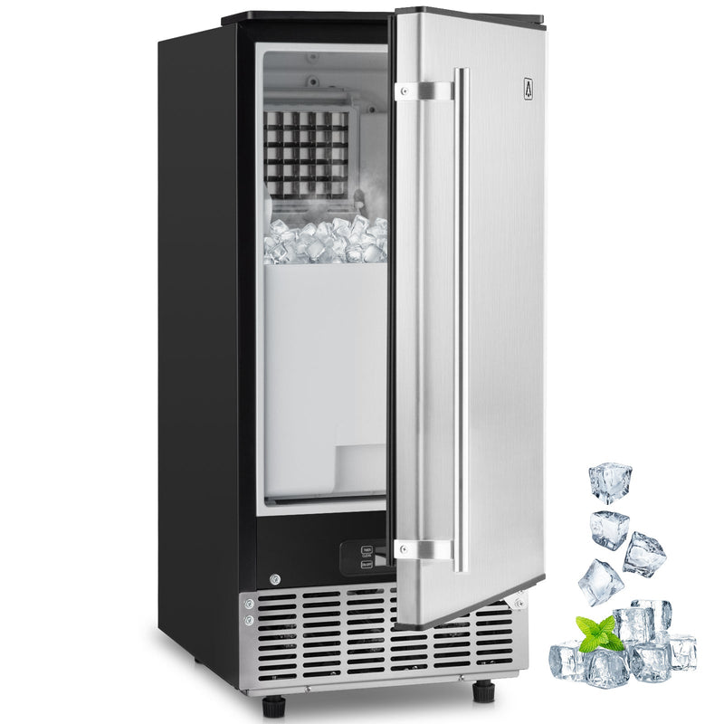 GAOMON 85Lbs Commercial Ice Maker Machine Stainless Steel Undercounter Freestanding Ice Maker