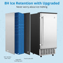 GAOMON 85Lbs Commercial Ice Maker Machine Stainless Steel Undercounter Freestanding Ice Maker