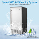 GAOMON 85Lbs Commercial Ice Maker Machine Stainless Steel Undercounter Freestanding Ice Maker