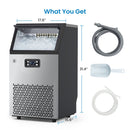GAOMON 100LBS Commercial Ice Maker Machine Under Counter Stainless Steel Ice Machine