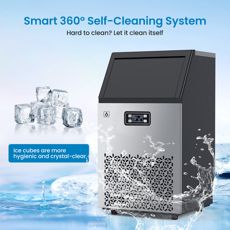 GAOMON 150LBS Commercial Ice Maker Machine Under Counter Stainless Steel Ice Machine
