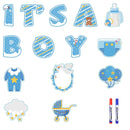 GAOMON 14PCS Its a Boy Baby Shower Yard Sign with Stakes Waterproof Gender Reveal Yard Sign