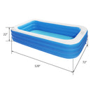 GAOMON 120x72x22inch Inflatable Swimming Pool Wall Cuboid Stored for Backyard Garden Blue