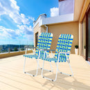 GAOMON 2pcs Strip Beach Chair 120kg Folding Beach Seat Chair Blue