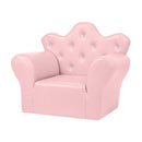 GAOMON Children Sofa Solid Wood Composite Board Crown-Shape Single Sofa Pink