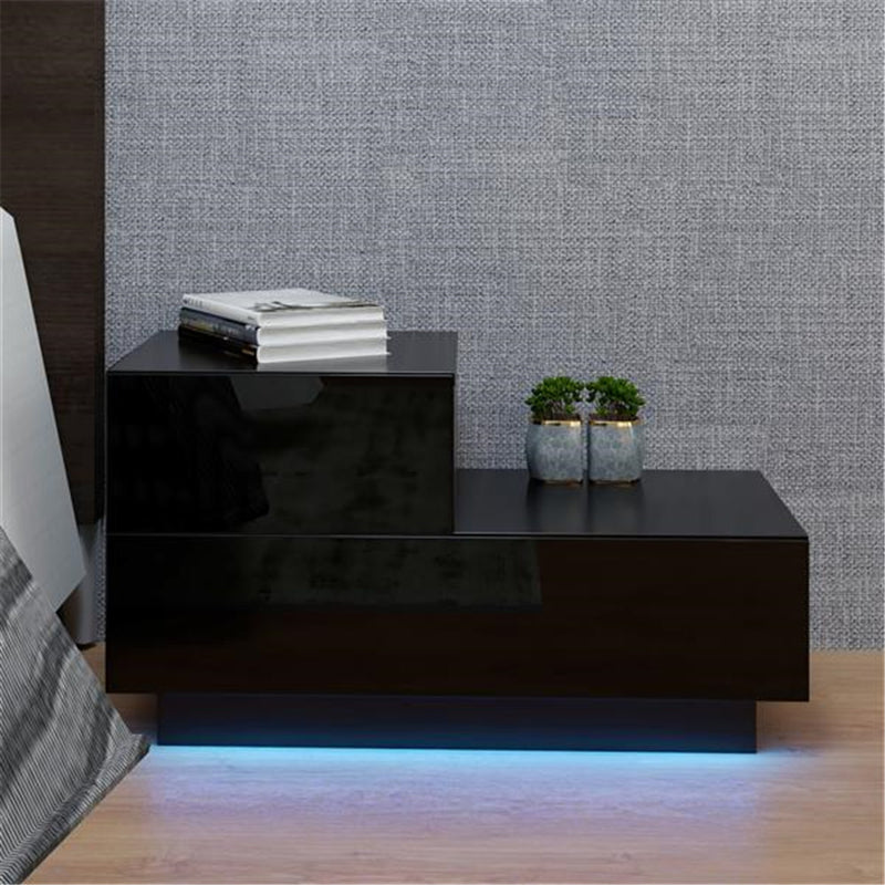 GAOMON 2-drawer Nightstand Bedside End Table Bedroom Black