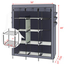 GAOMON 69 Inches Assembled Cloth Wardrobe Non-woven Fabric High-Leg Storage Closet Clothes Organizer
