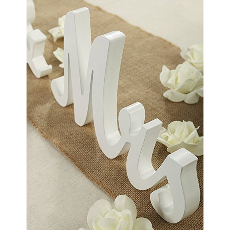 GAOMON Wooden MRS & MRS Letter Gay Wedding Props Table Ornaments White