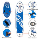 GAOMON 11ft Inflatable Paddle  Board EVA Traction Pad Surfboard Blue