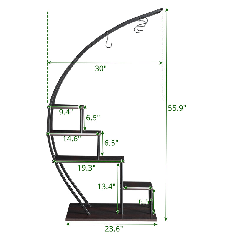 GAOMON 2PCS 5 Layers Semicircle Iron Flower Stand Plant Stand N101