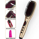 GAOMON Rapid Heating Hair Straightener Brush Ceramic Heated Electric Comb