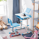 GAOMON Kids Desk Chair Set Height Adjustable Student Study Desk Home Schooling Blue