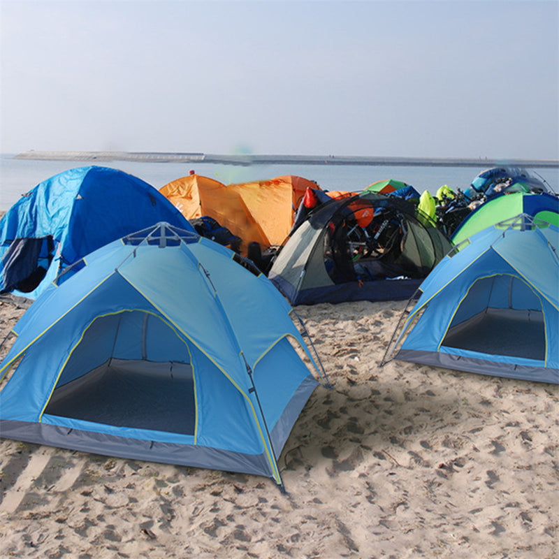 GAOMON Camping Tent 4-side Double-layer Double-door Hydraulic Easy Setup Tent Blue