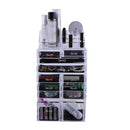 GAOMON 4Pcs/Set Makeup Organizer Plastic Cosmetic Storage Drawers Display Box Transparent