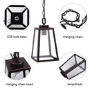 GAOMON 110-240v Chandelier E26 Lantern Pendant Light for Dining Room Kitchen Hallway Black