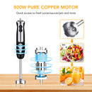 GAOMON 800W Immersion 5-in-1 Hand Blender 12 Speed Stainless Steel Stick Blender with Turbo Mode