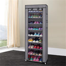 GAOMON 9 Tiers Shoe Rack Closet Shoe Storage Cabinet Organizer GREY