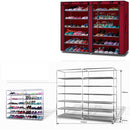 GAOMON Shoe Cabinet 6-layer Double-row 12-compartment Shoe Organizer Container Wine Red