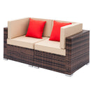 GAOMON 3pcs Weaving Rattan Modular Sofa Set 2 Corner Sofas + 1 Large Coffee Table